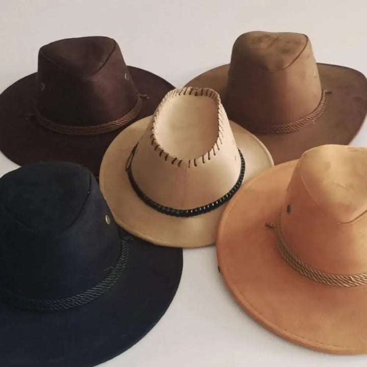 Men's Wide Brim Cowboy Hat – Breathable Adjustable Summer Sun Protection-MODAUTLET