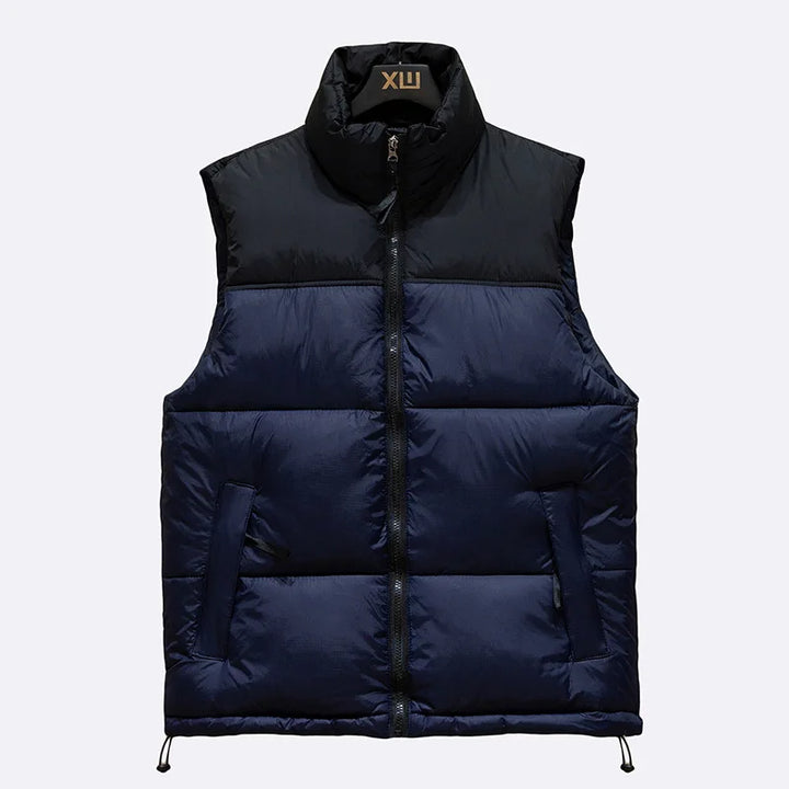 Men's Warm Sleeveless Quilted Down Puffer Vest for Cold Weather