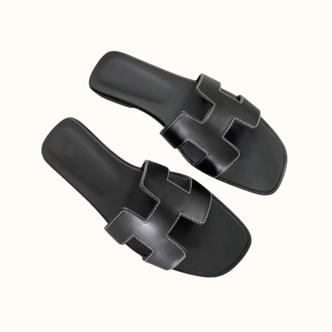 Comfort 'H' Design Sandals With Modern Design For Everyday Black