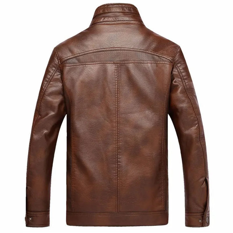 Men's Winter PU Leather Jacket - Thick & Warm Coat