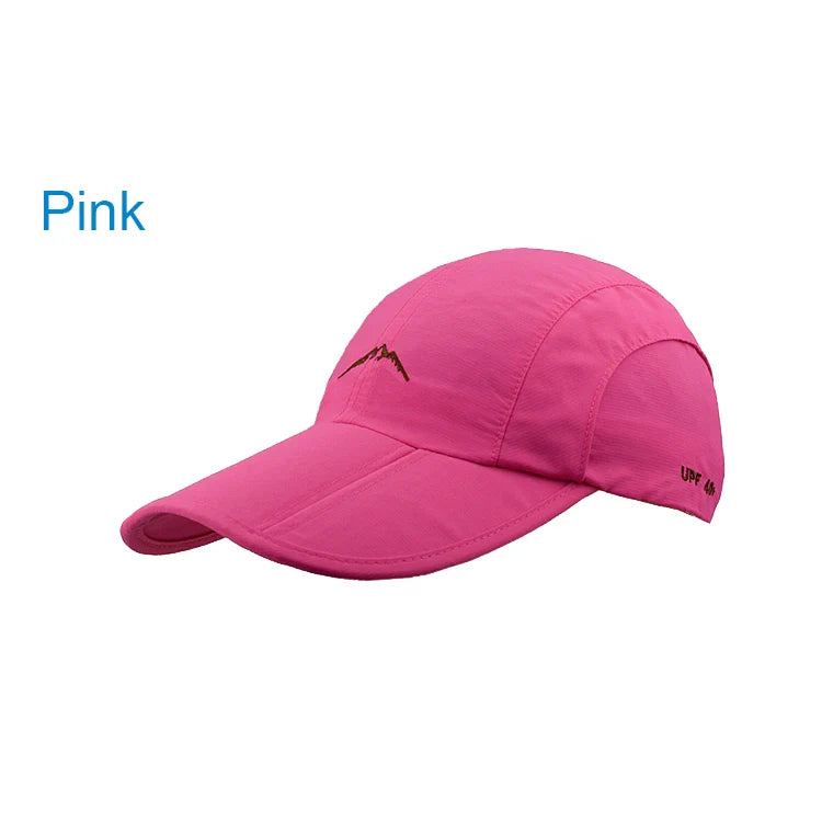 Quick-Dry Waterproof Outdoor Cap - Breathable, Foldable Unisex Hat Rose Red Adjustable 56-60 cm