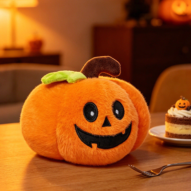 Halloween's Soft Plush Characters with Embroidered Faces and Designs