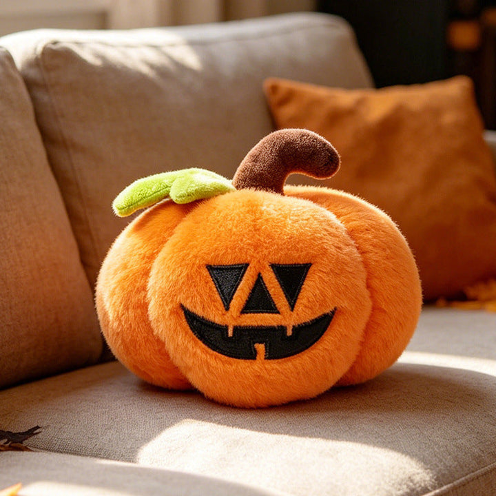 Halloween's Soft Plush Characters with Embroidered Faces and Designs