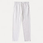 Men's Drawstring Linen Pants White