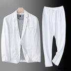 Linen Suit Set For Men Breathable Comfort Luxury