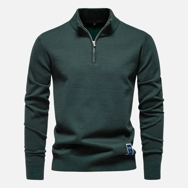Quarter-Zip Fitted Sweater for Men-MODAUTLET