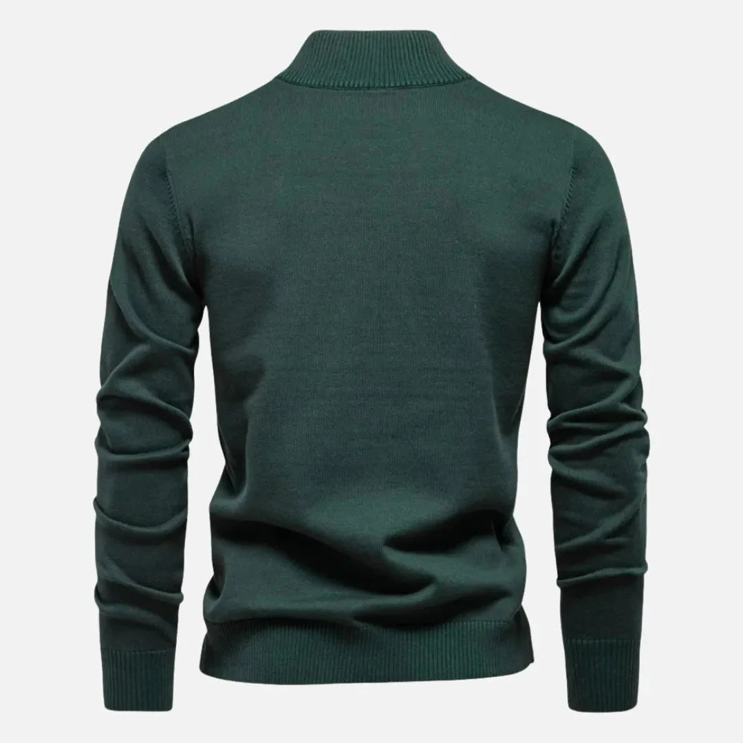 Quarter-Zip Fitted Sweater for Men-MODAUTLET
