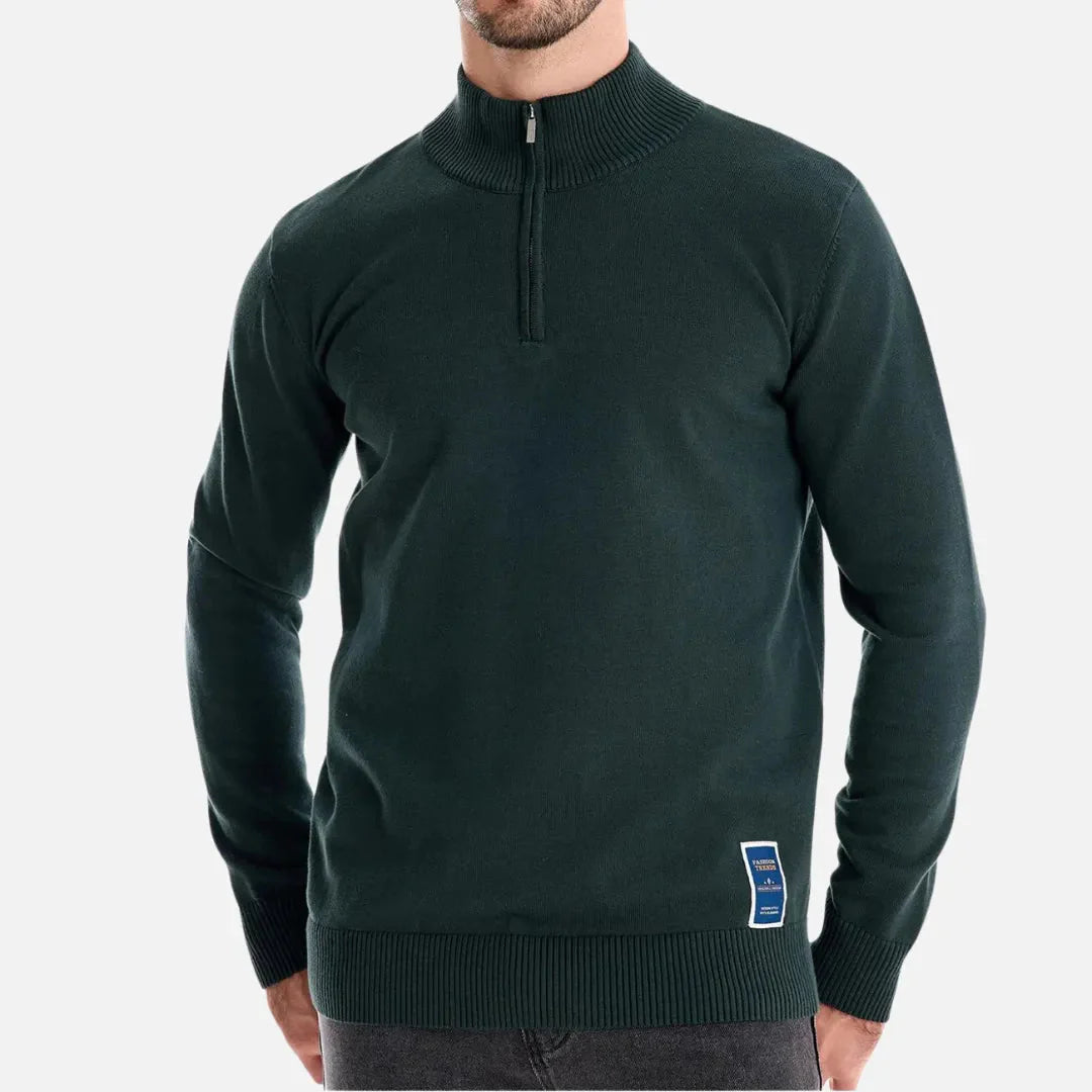 Quarter-Zip Fitted Sweater for Men-MODAUTLET