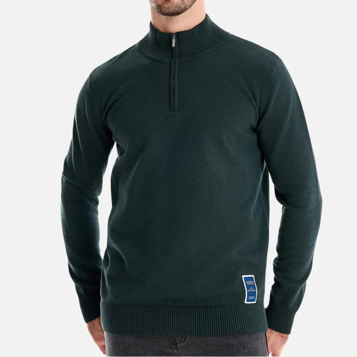 Quarter-Zip Fitted Sweater for Men-MODAUTLET