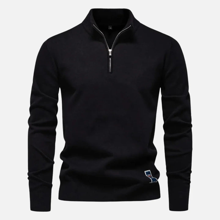 Quarter-Zip Fitted Sweater for Men-MODAUTLET