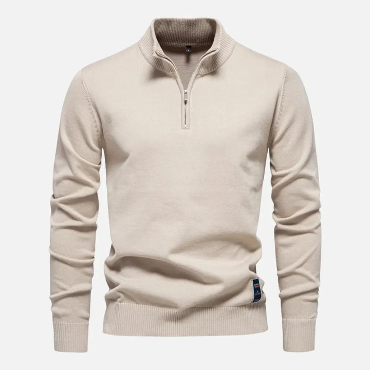 Quarter-Zip Fitted Sweater for Men-MODAUTLET