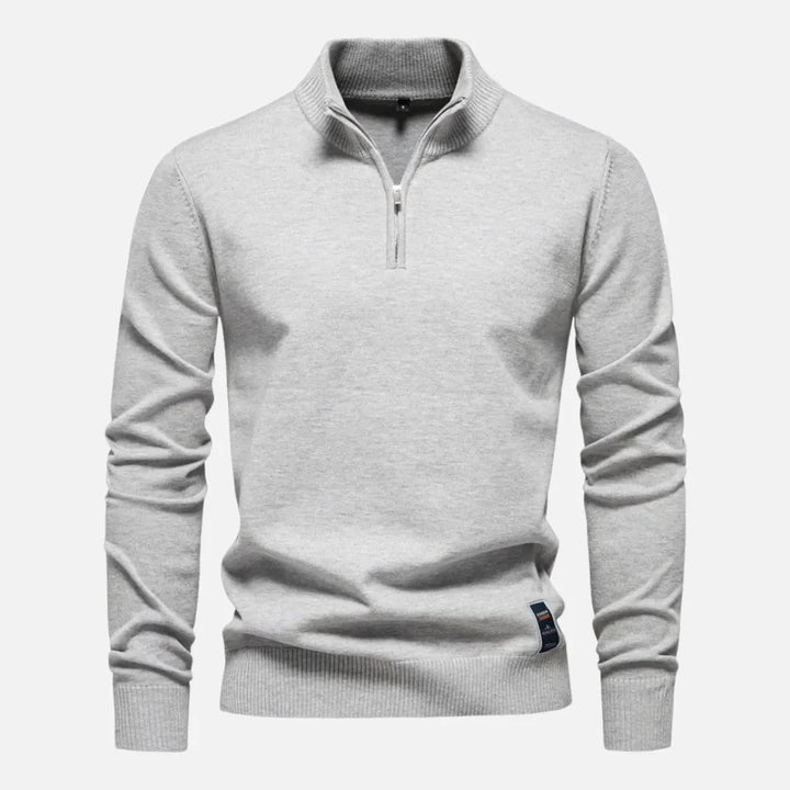 Quarter-Zip Fitted Sweater for Men-MODAUTLET
