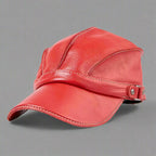 Genuine Leather Feedora Hat For Stylish Everyday Versatility Red