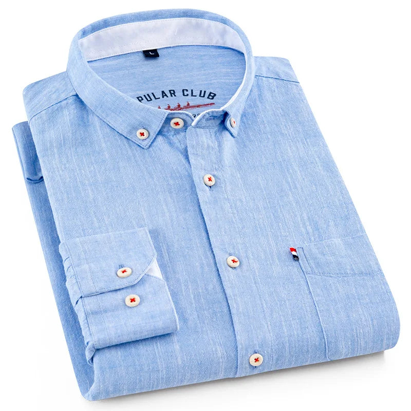 Men's Linen Button-Down Shirt