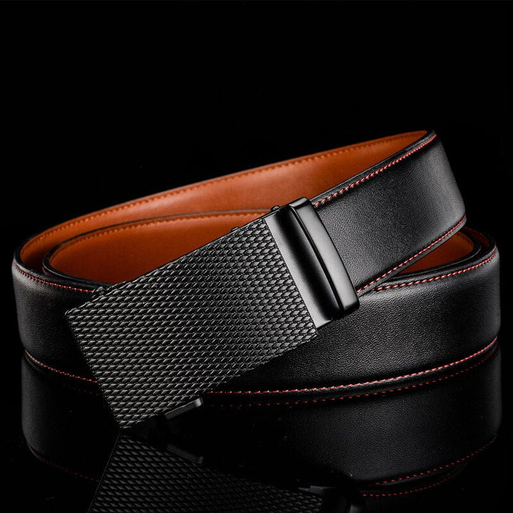 Adjustable Fit Belt with Textured Buckle for Men – Stylish & Durable-MODAUTLET