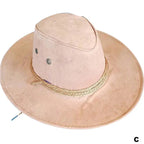Men's Wide Brim Cowboy Hat – Breathable Adjustable Summer Sun Protection Cream