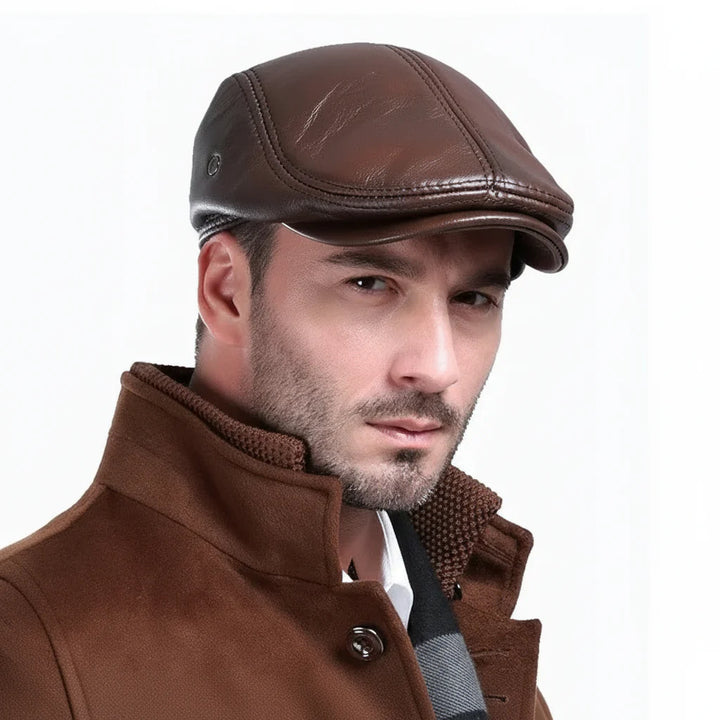Authentic Cowhide Leather Baseball Cap-MODAUTLET