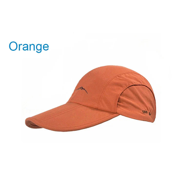 Quick-Dry Waterproof Outdoor Cap - Breathable, Foldable Unisex Hat Orange Adjustable 56-60 cm
