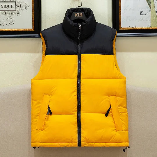 Men's Warm Sleeveless Quilted Down Puffer Vest for Cold Weather