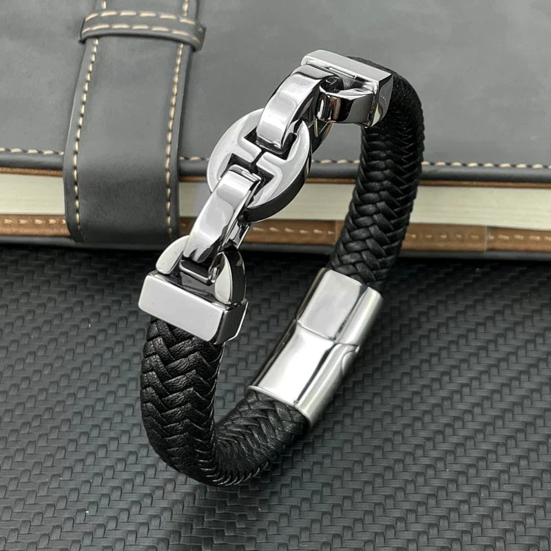 Braided Leather Bracelet for Stylish Elegance-MODAUTLET