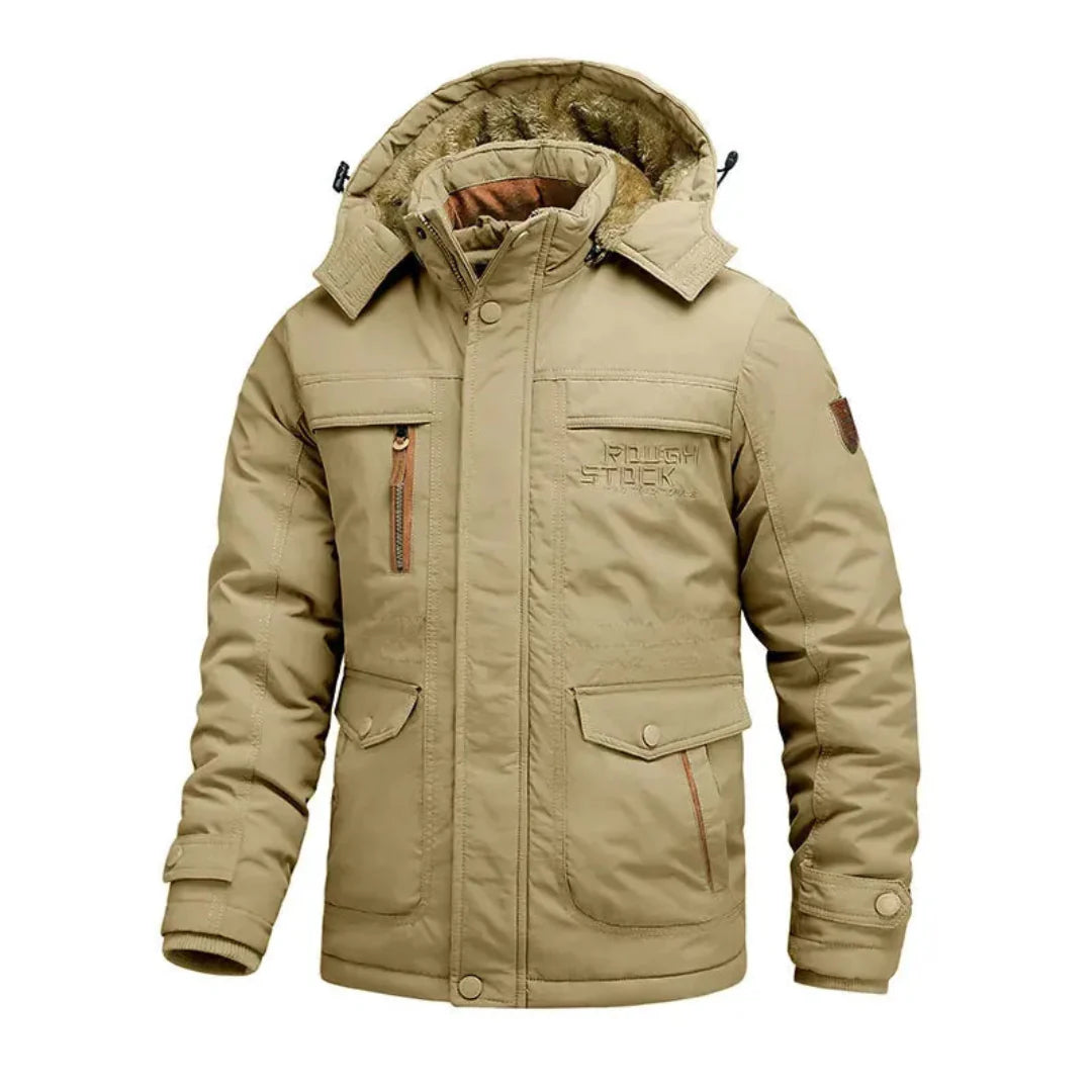 Heavy-Duty Waterproof Winter Coat for Extreme Weather Khaki