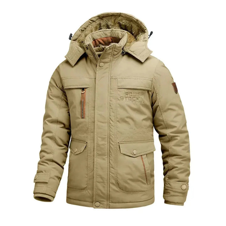 Heavy-Duty Waterproof Winter Coat for Extreme Weather Khaki