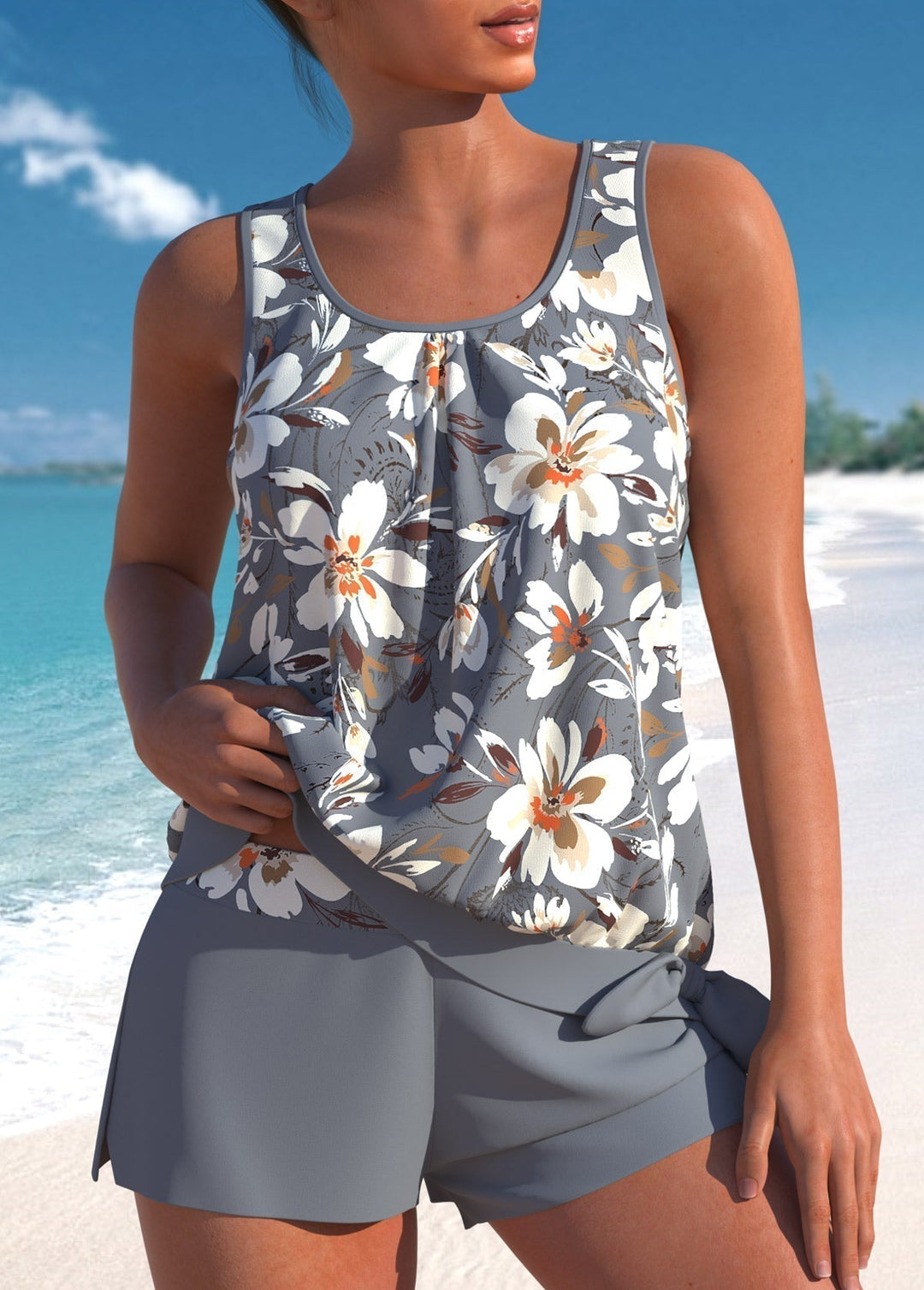 Helena | Women's Stylish Floral Tankini Set-MODAUTLET