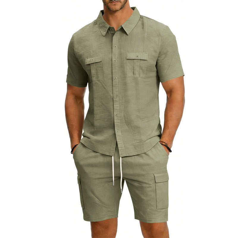 Henry | Men's Utility Pocket Shirt and Shorts Combo-MODAUTLET
