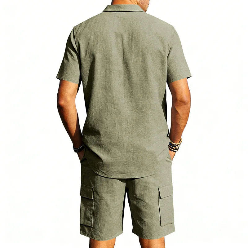 Henry | Men's Utility Pocket Shirt and Shorts Combo-MODAUTLET