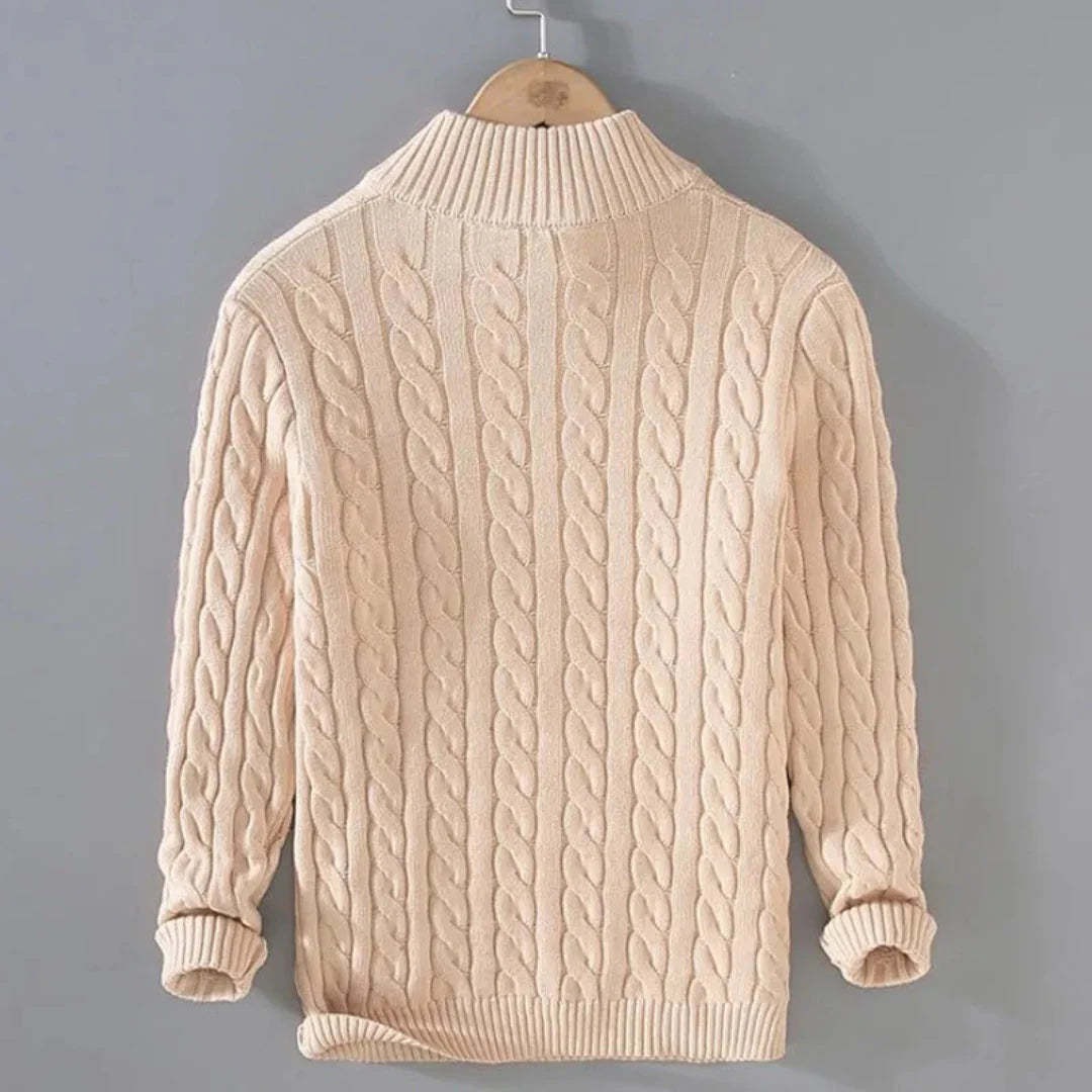 Cozy Cable Knit Half-Zip Sweater