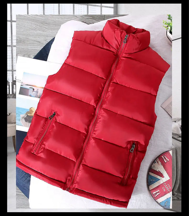Men's Casual Warm Slim Puffer Vest - Stand Collar, Lightweight Design