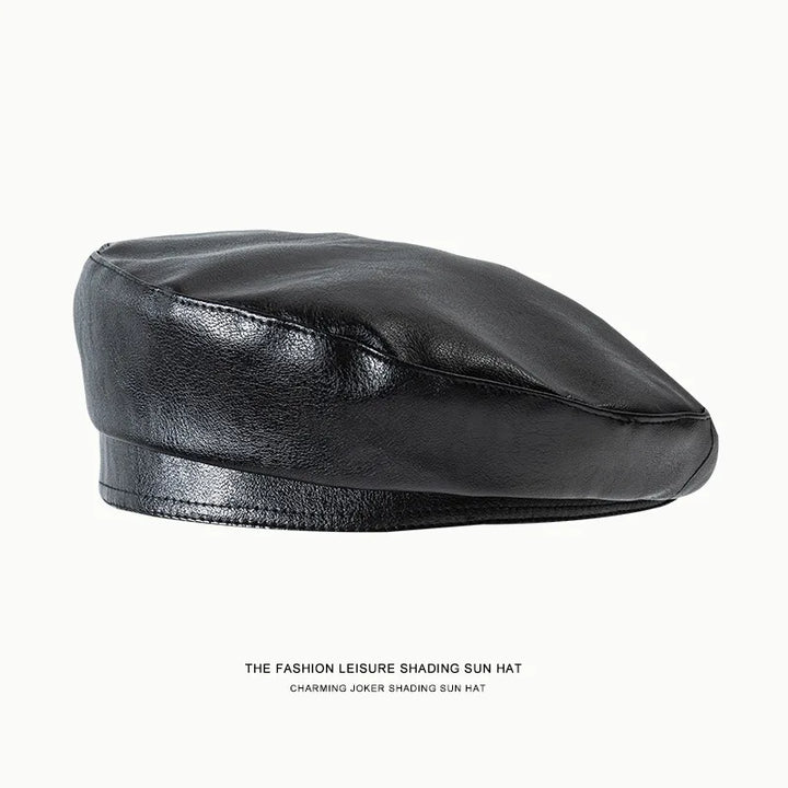 Stylish Unisex Artificial Leather Beret Cap - Trendy Bucket & Beret Hybrid-MODAUTLET