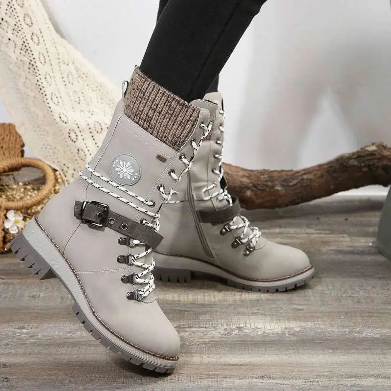 Women's Stylish High Heel Winter Boots – Warm & Cozy for Cold Weather White