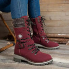 Women's Stylish High Heel Winter Boots – Warm & Cozy for Cold Weather Red