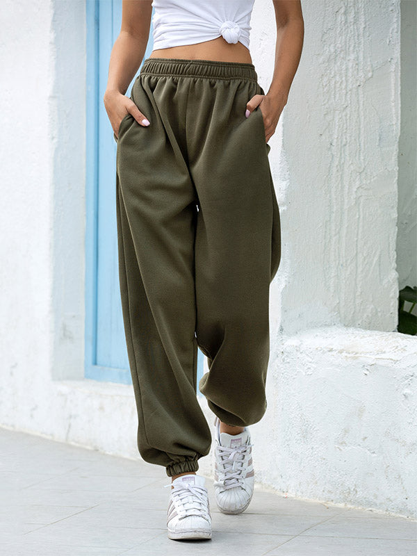 Pantalon de jogging ample taille haute pour femme