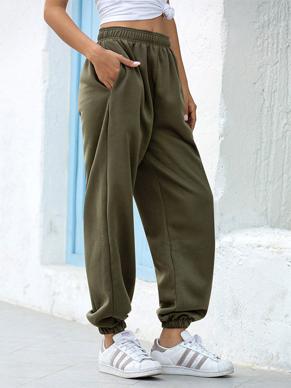 Pantalon de jogging ample taille haute pour femme