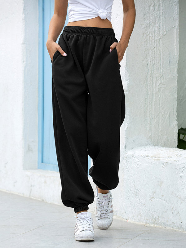 Pantalon de jogging ample taille haute pour femme