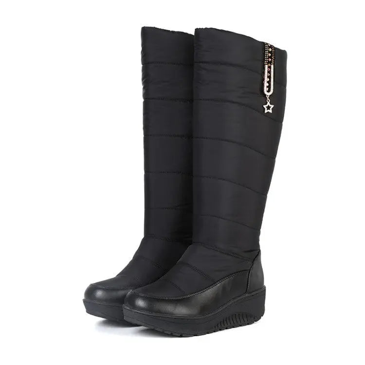 Women's Stylish High-Top Winter Boots – Warm & Comfortable Black