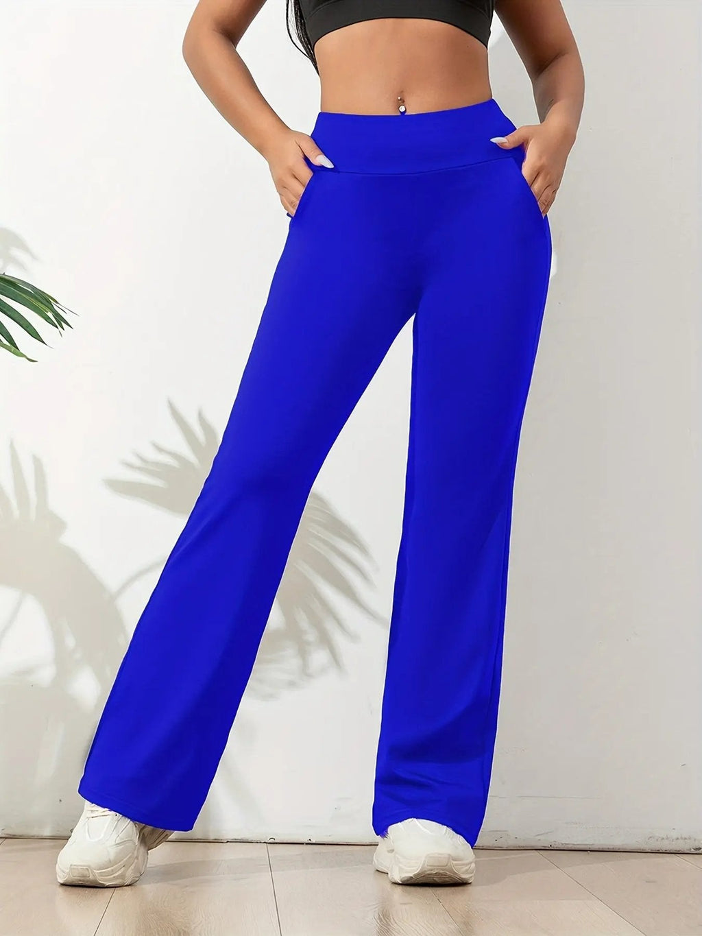 Stylish High-Waisted Yoga Pants for Women – Flexible Fit Blue