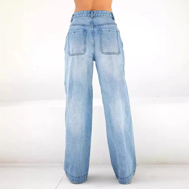 Women's High Rise Wide Leg Jeans-MODAUTLET
