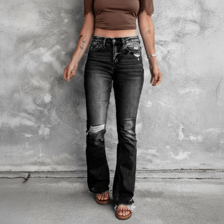 Women's Ripped High Waisted Jeans-MODAUTLET