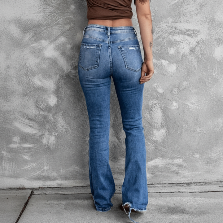 Women's Ripped High Waisted Jeans-MODAUTLET