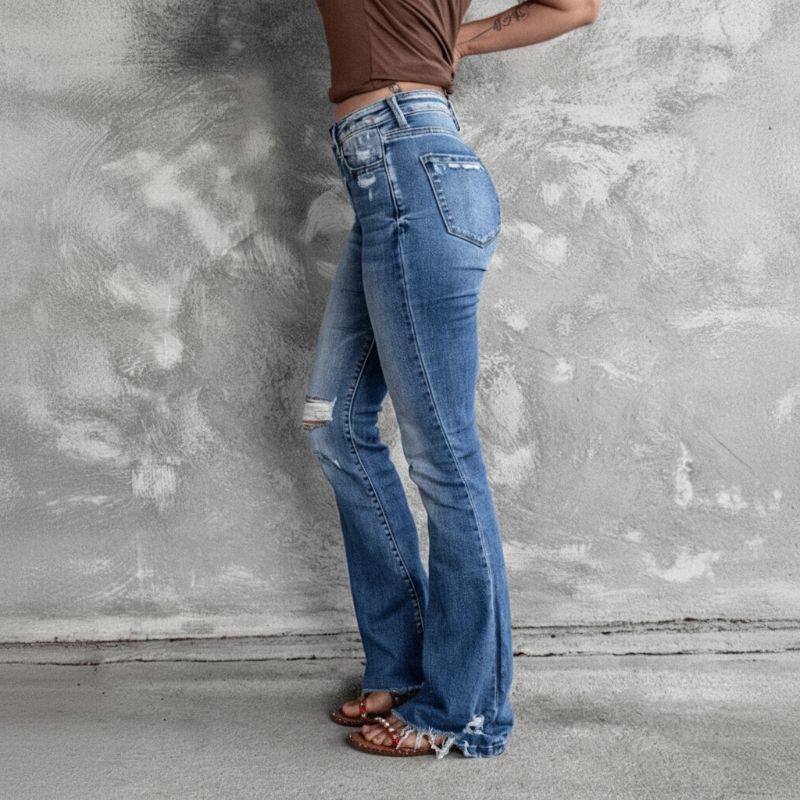 Women's Ripped High Waisted Jeans-MODAUTLET