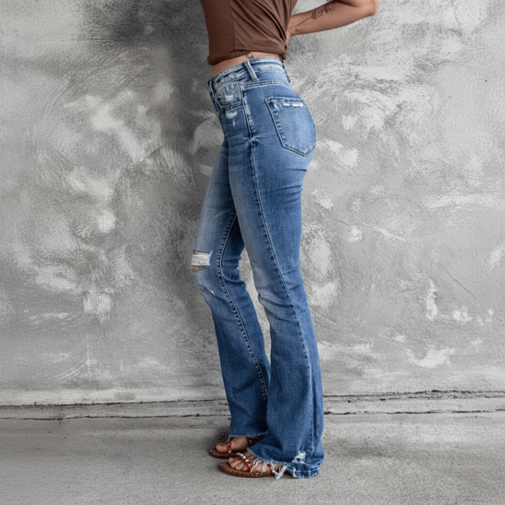 Women's Ripped High Waisted Jeans-MODAUTLET
