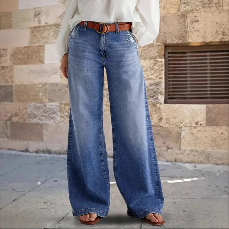 Women's High Waisted Wide Leg Jeans-MODAUTLET