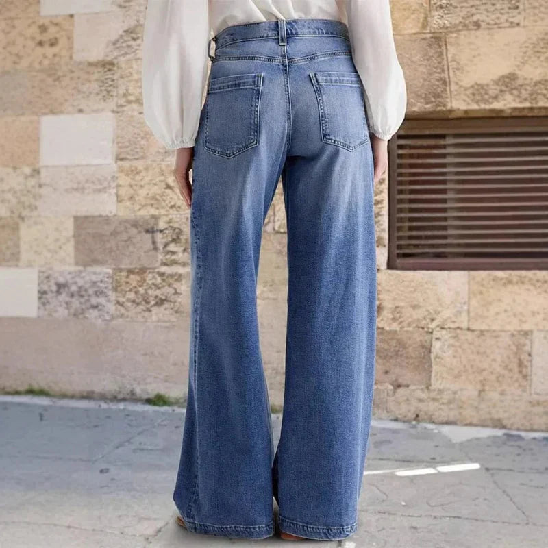 Women's High Waisted Wide Leg Jeans-MODAUTLET