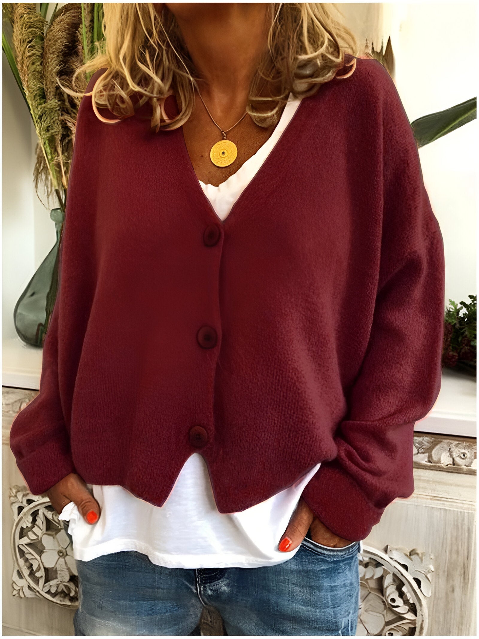 Premium Cardigan - Geneva Collection Bordeaux