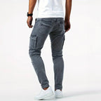 Men's Slim Fit Denim Cargo Pants