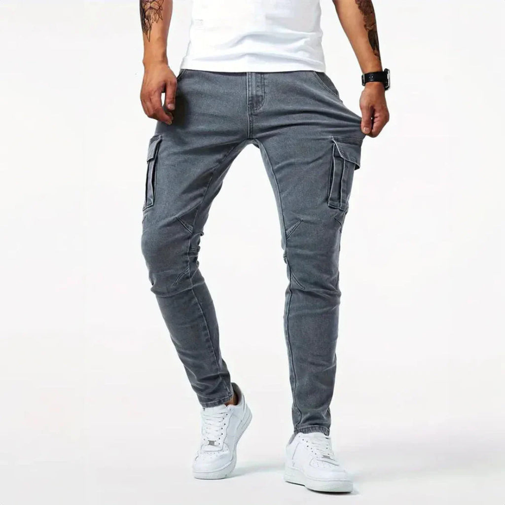 Men's Slim Fit Denim Cargo Pants