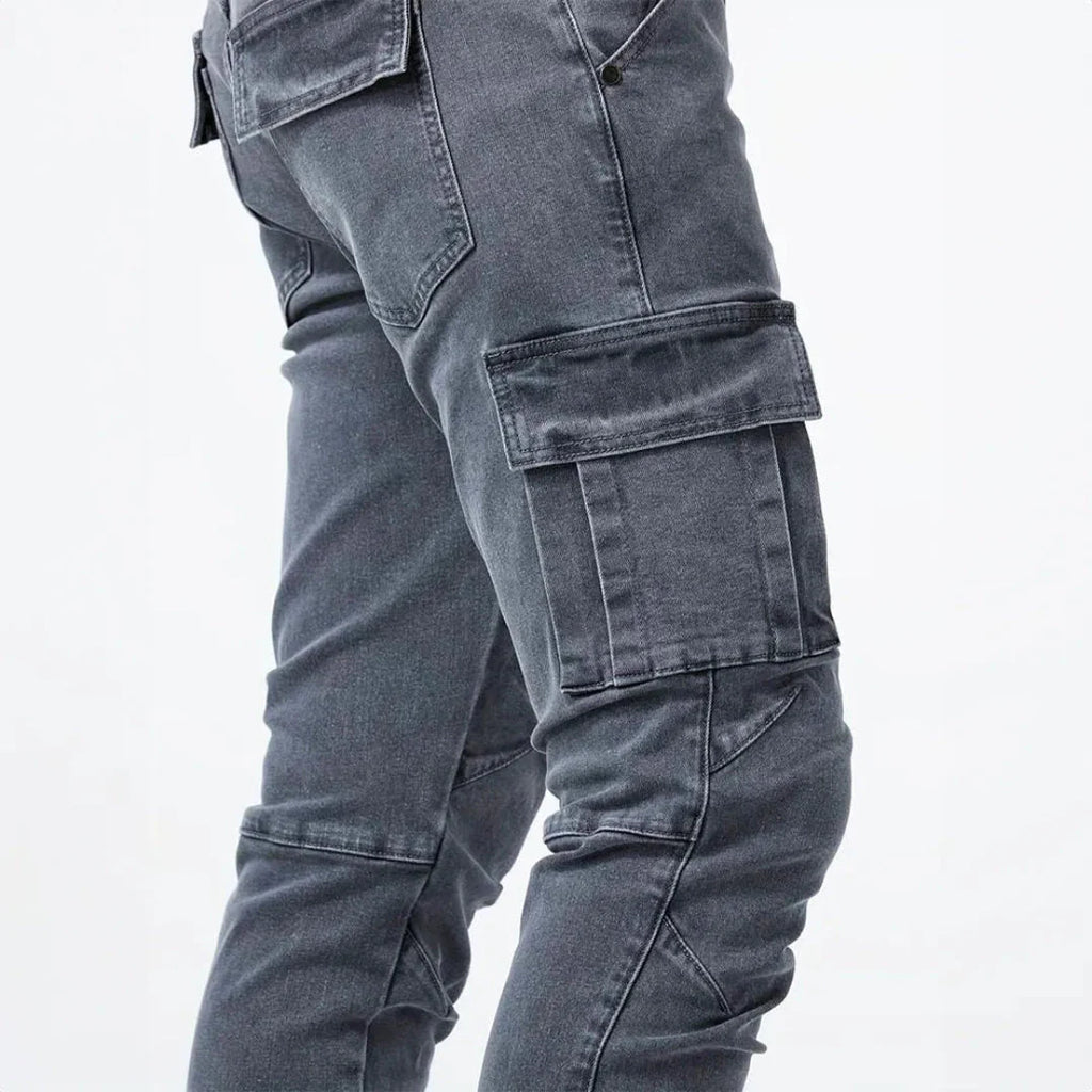 Men's Slim Fit Denim Cargo Pants